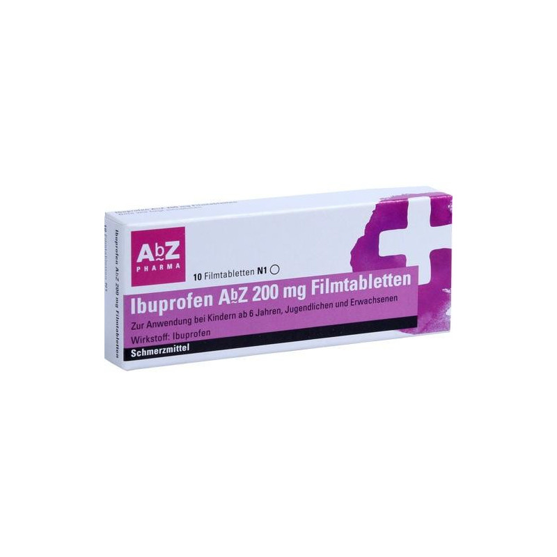 Ibuprofen AbZ 200 mg Filmtabletten, 10 ST – PZN 1016032