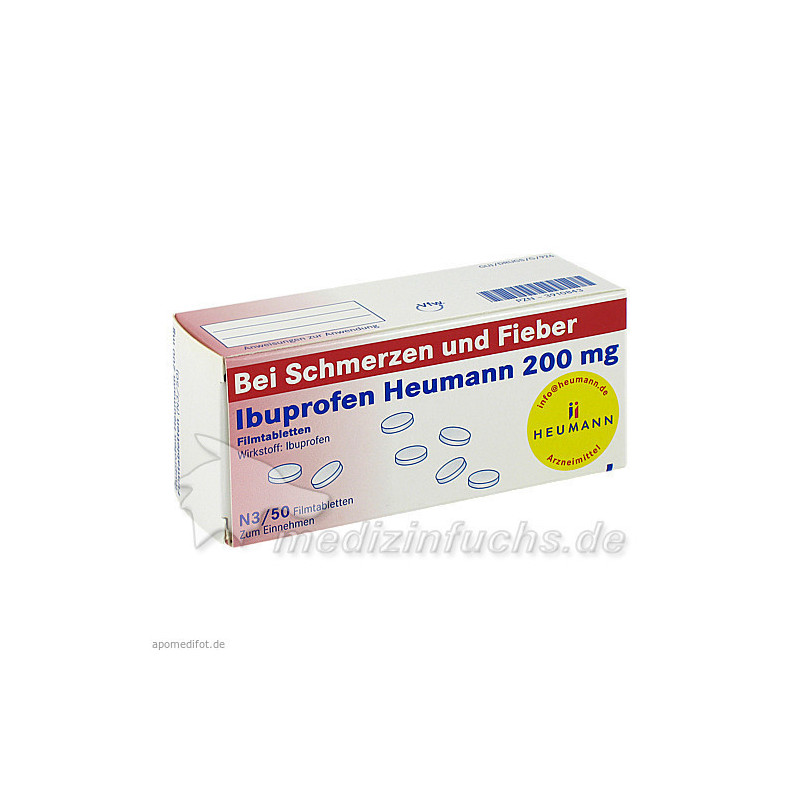 IBUPROFEN HEUMANN 200MG FILMTABLETTEN, 50 ST – PZN 3910843