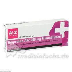 Ibuprofen AbZ 200 mg Filmtabletten, 20 ST – PZN 1016049