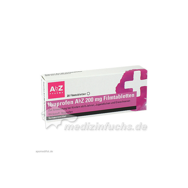 Ibuprofen AbZ 200 mg Filmtabletten, 20 ST – PZN 1016049