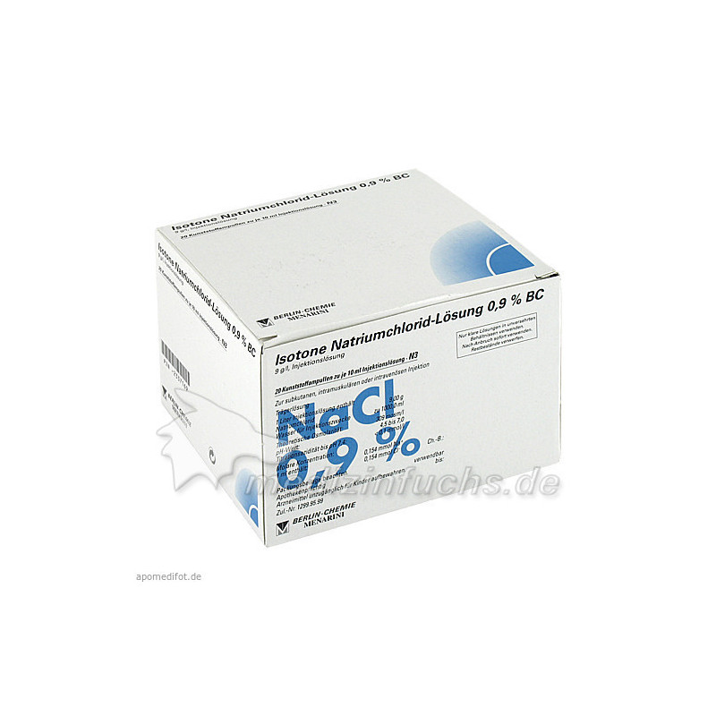 Isotone NaCl Lösung 0.9% BC Plast, 20X10 ML – PZN 2337169