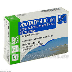 ibuTAD 400mg gegen Schmerzen und Fieber Filmtabl., 10 ST – PZN 6407530