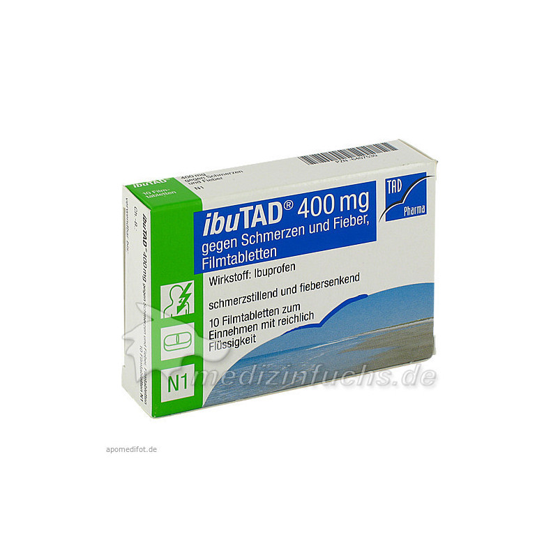 ibuTAD 400mg gegen Schmerzen und Fieber Filmtabl., 10 ST – PZN 6407530