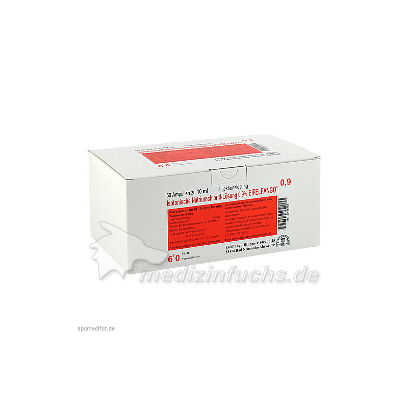 Isotonische Natriumchlorid-Lösung 0.9% EIFELFANGO, 50X10 ML – PZN 874762