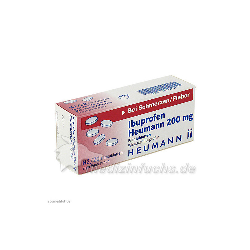 IBUPROFEN HEUMANN 200MG FILMTABLETTEN, 20 ST – PZN 3910837