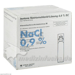 Isotone NaCl Lösung 0.9% BC Plast, 20X20 ML – PZN 2337181