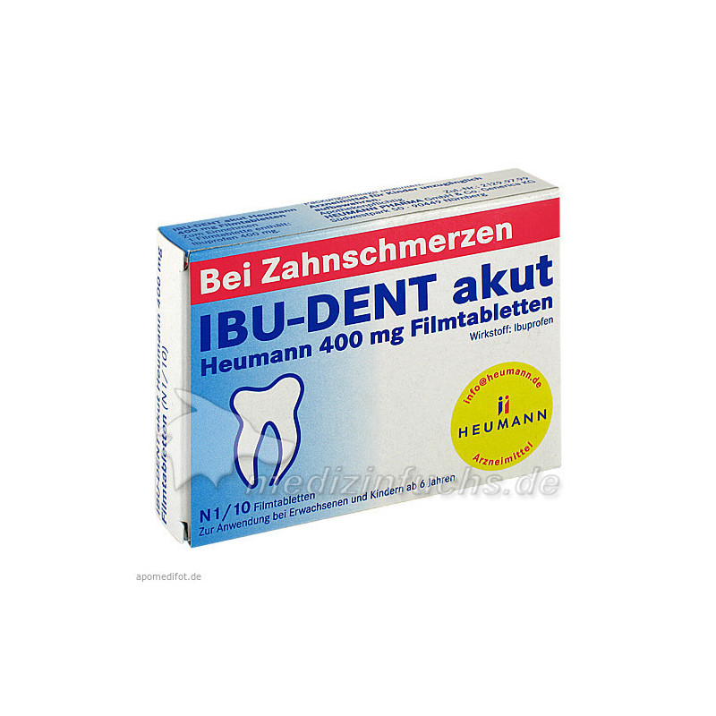 IBU-DENT akut Heumann 400 mg Filmtabletten, 10 ST – PZN 364274