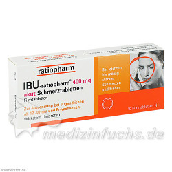 Ibu-ratiopharm 400mg akut Schmerztabletten, 10 ST – PZN 266011