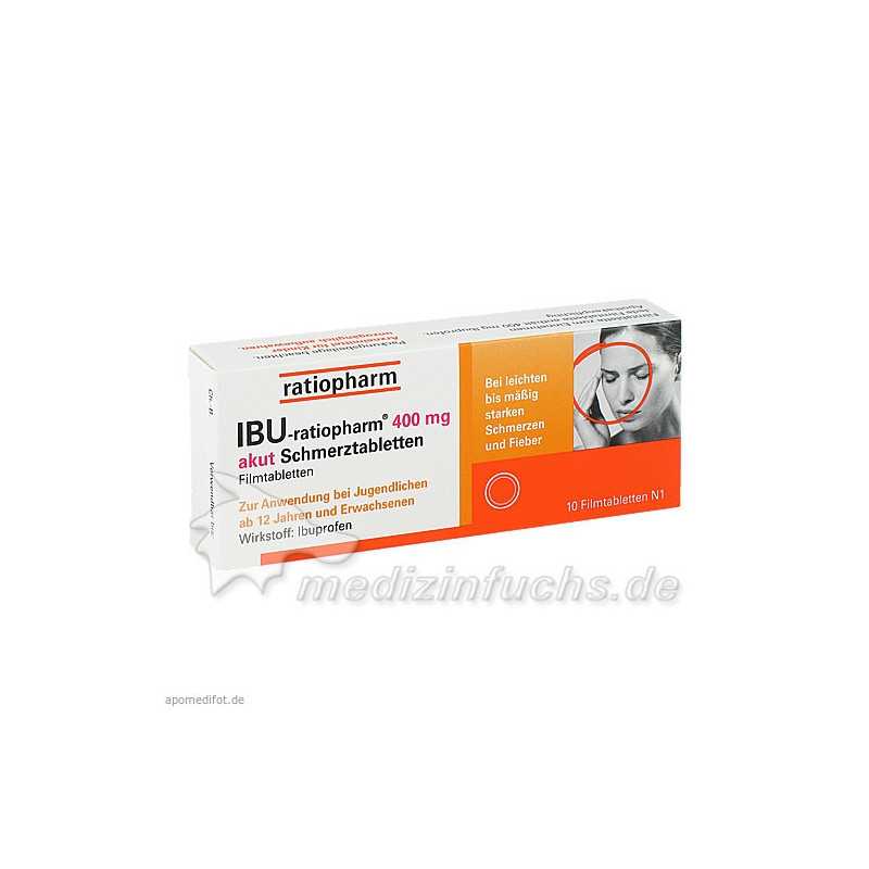Ibu-ratiopharm 400mg akut Schmerztabletten, 10 ST – PZN 266011