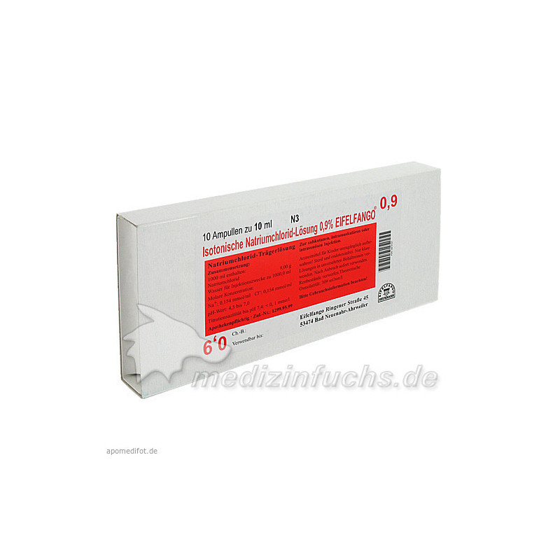 Isotonische Natriumchlorid-Lösung 0.9% EIFELFANGO, 10X10 ML – PZN 874727
