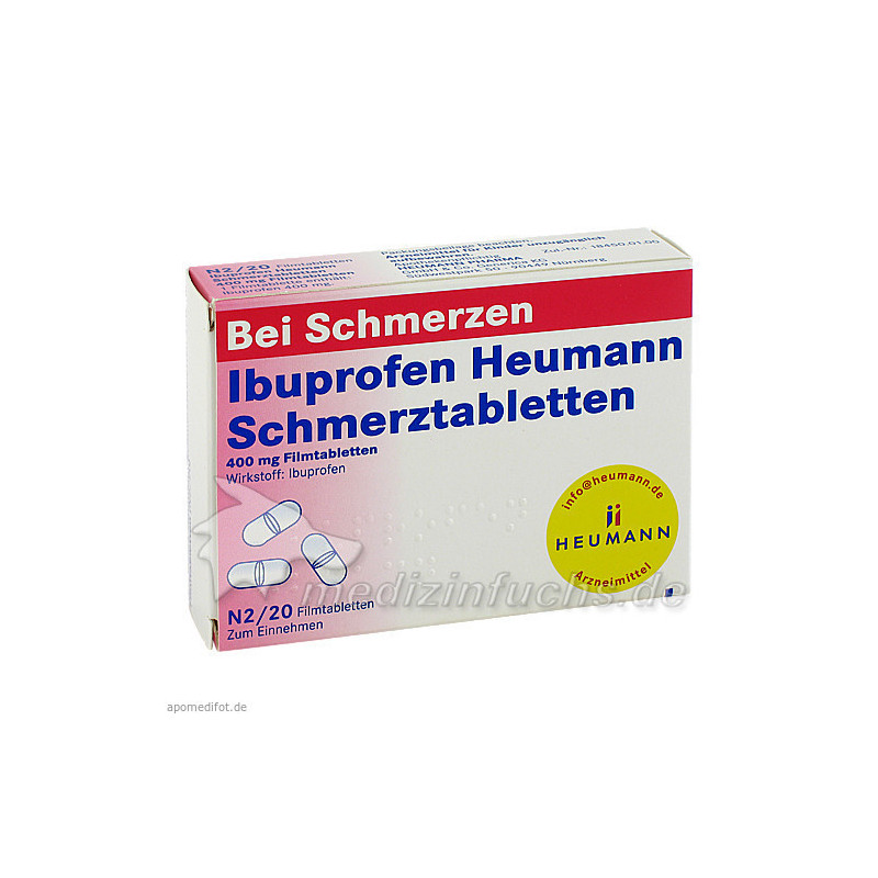 Ibuprofen Heumann Schmerztabletten 400MG FILMTABLE, 20 ST – PZN 40554