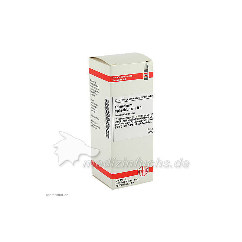 YOHIMBINUM HYDROCHLORICUM D 4 Dilution, 50 ML – PZN 2933782