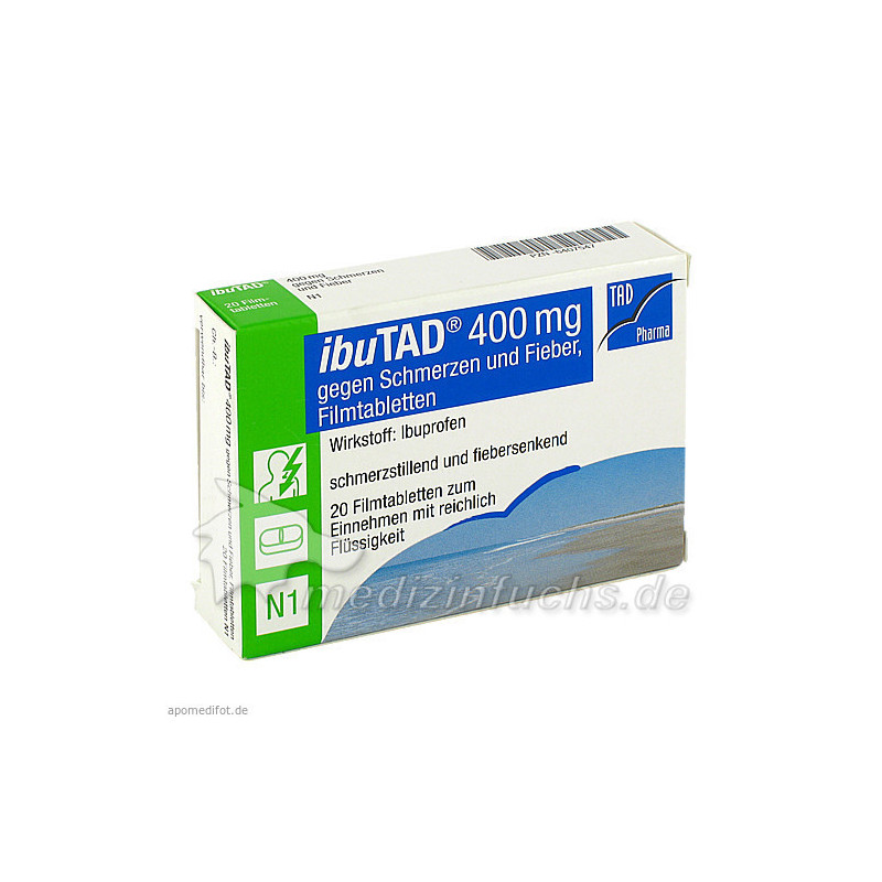 ibuTAD 400mg gegen Schmerzen und Fieber Filmtabl., 20 ST – PZN 6407547