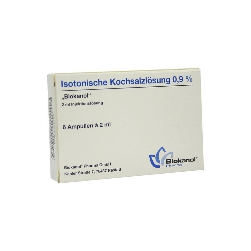 Isotonische Kochsalzlösung 0.9% Biokanol, 6X2 ML – PZN 955555