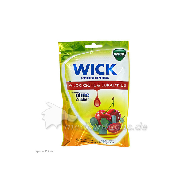 WICK Wildkirsche & Eukalyptus Bonbons o.Zucker, 46 G – PZN 8861718
