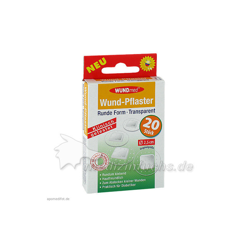 WUNDPFLASTER 2,5 cm rund transparent, 20 ST – PZN 9229661