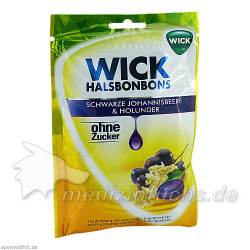 WICK schw.Johannisb.& Holunder Bonbons o.Zucker, 72 G – PZN 8862103