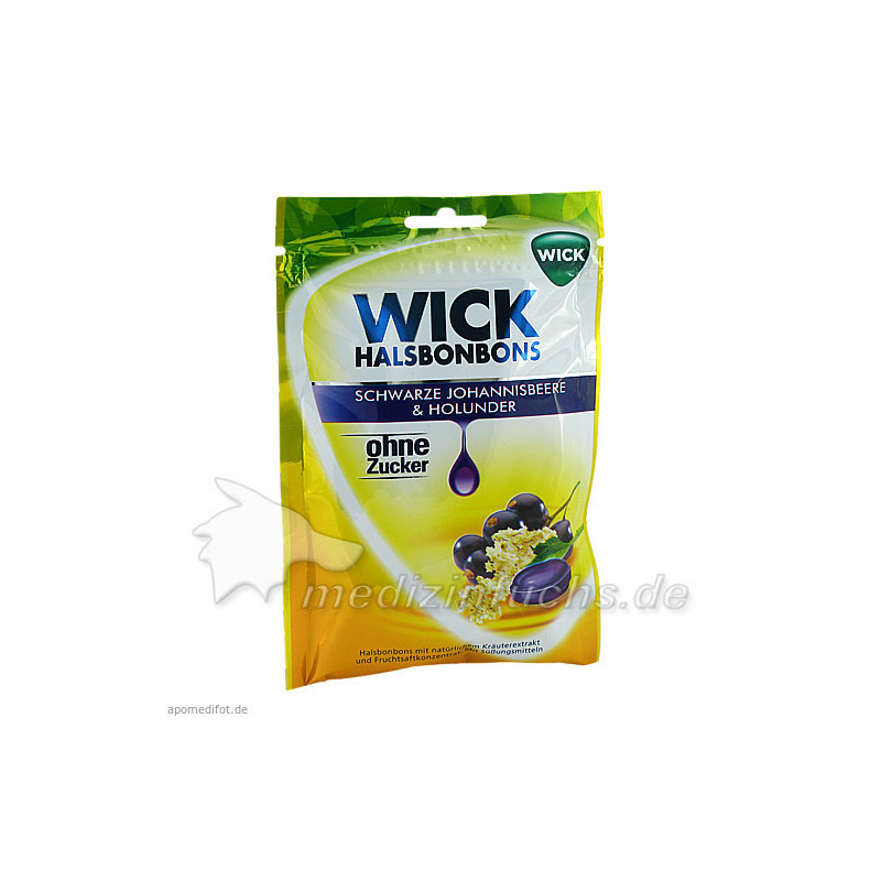 WICK schw.Johannisb.& Holunder Bonbons o.Zucker, 72 G – PZN 8862103