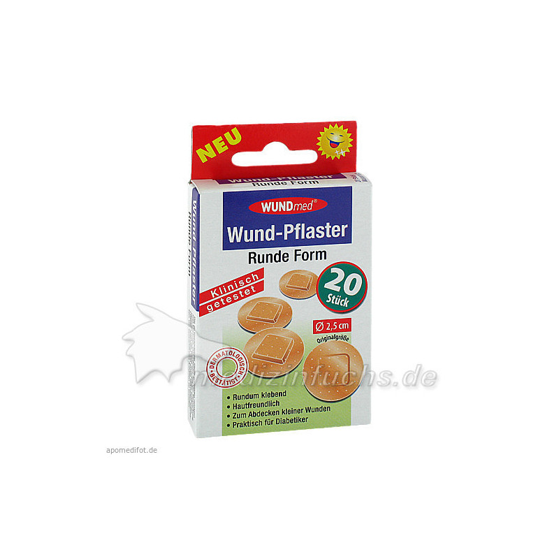 WUNDPFLASTER 2,5 cm rund, 20 ST – PZN 9229655