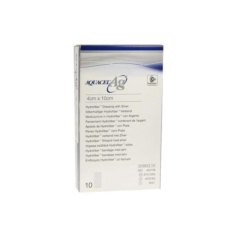 Aquacel-Ag 4x10cm Hydrofiberverband mit Silber, 10 ST – PZN 1670783