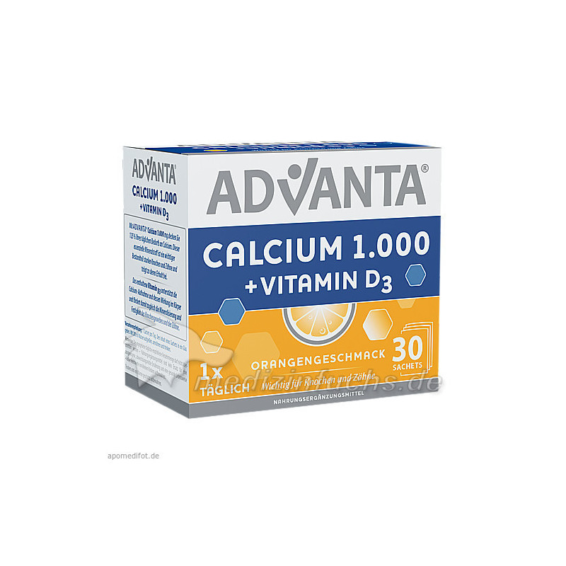 ADVANTA Calcium 1000mg + Vitamin D3 Sachets, 30X6.2 G – PZN 11314411