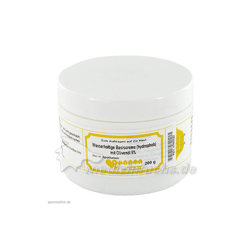 WASSERHALTIGE Basiscreme m.5% Oliven, 200 G – PZN 760722