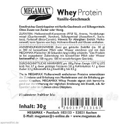 WHEYPROTEIN Lactosefrei Vanille Pulver, 30 G – PZN 9198156