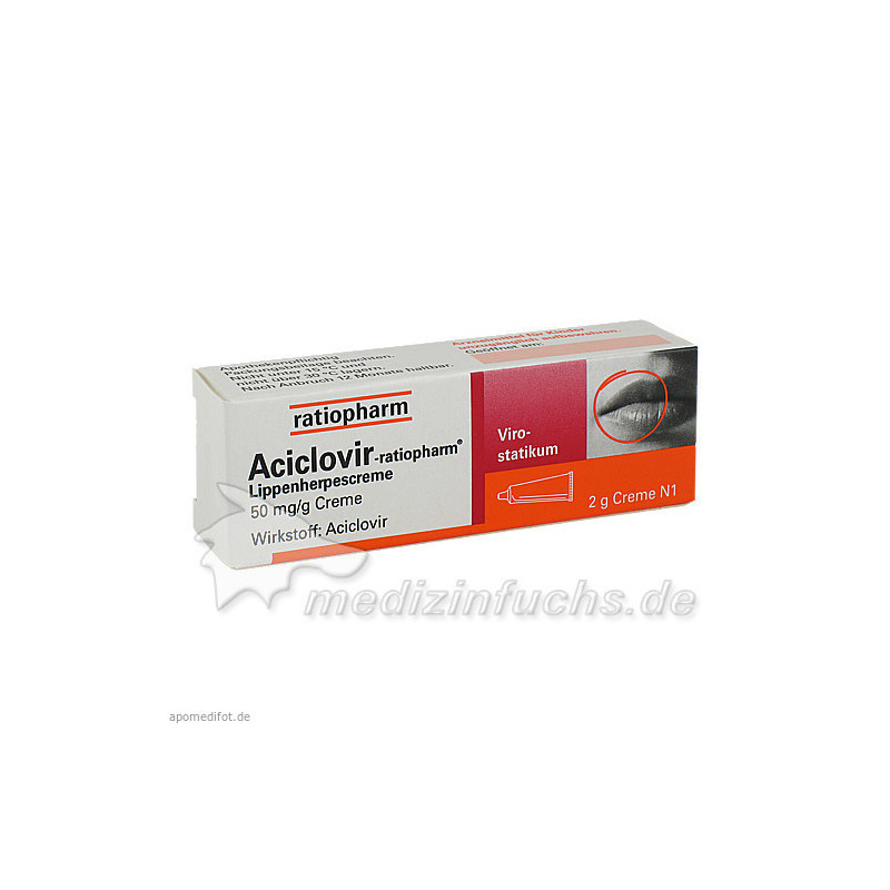 Aciclovir-ratiopharm Lippenherpescreme, 2 G – PZN 2286360