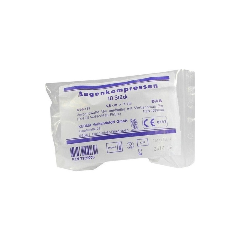 AUGENKOMPRESSEN 5.8x7CM STERIL, 10 ST – PZN 7259008