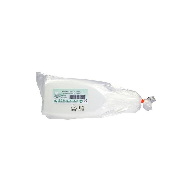 Urinflasche f.Männer milchig m. Deckel 1000ml, 1 ST – PZN 3136042