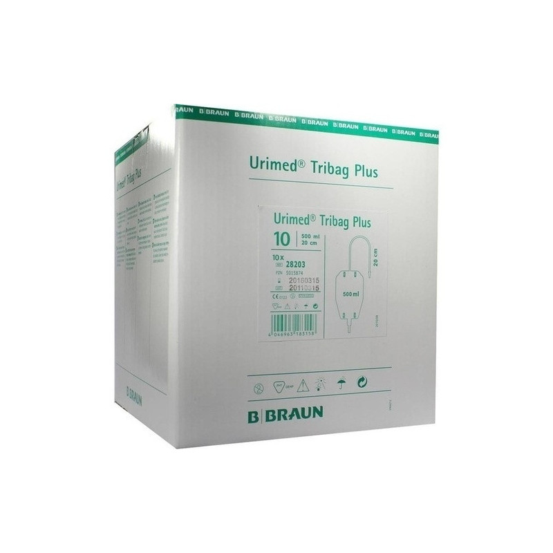 Urimed Tribag Plus Urin-Beinbtl.500ml steril20cm, 10 ST – PZN 5015874