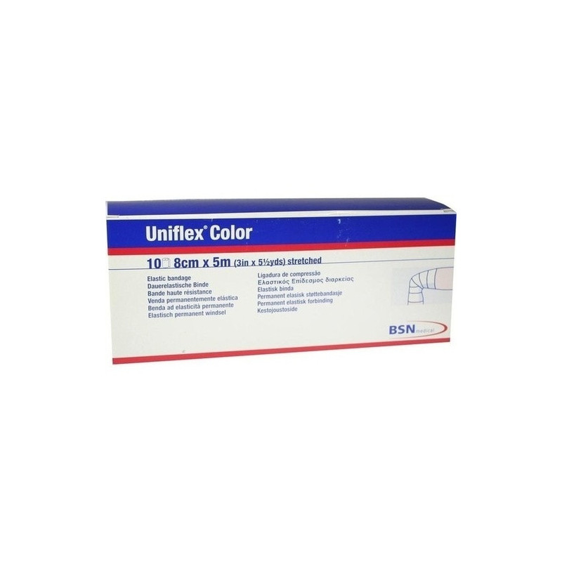 Uniflex Color blaue Universalbinde 5mx8cm, 10 ST – PZN 8540138