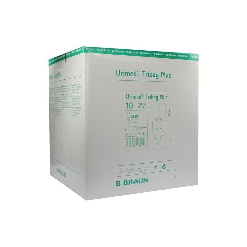 Urimed Tribag Plus Urin-Beinbtl.800ml steril 40cm, 10 ST – PZN 5015992