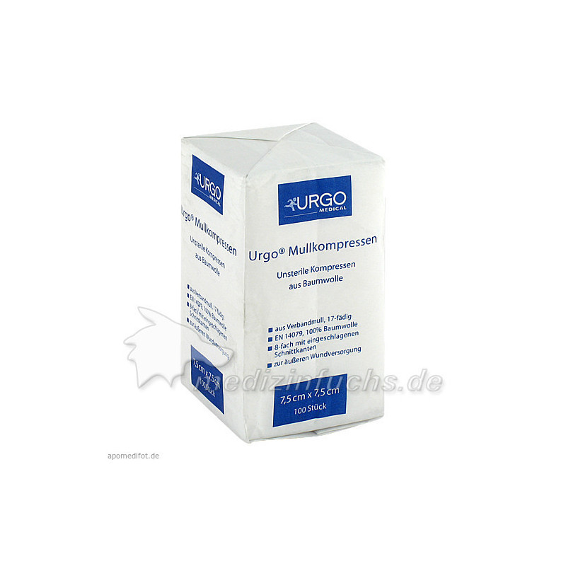 URGO MULLKOMPR 7.5X7.5CM, 100 ST – PZN 6187910