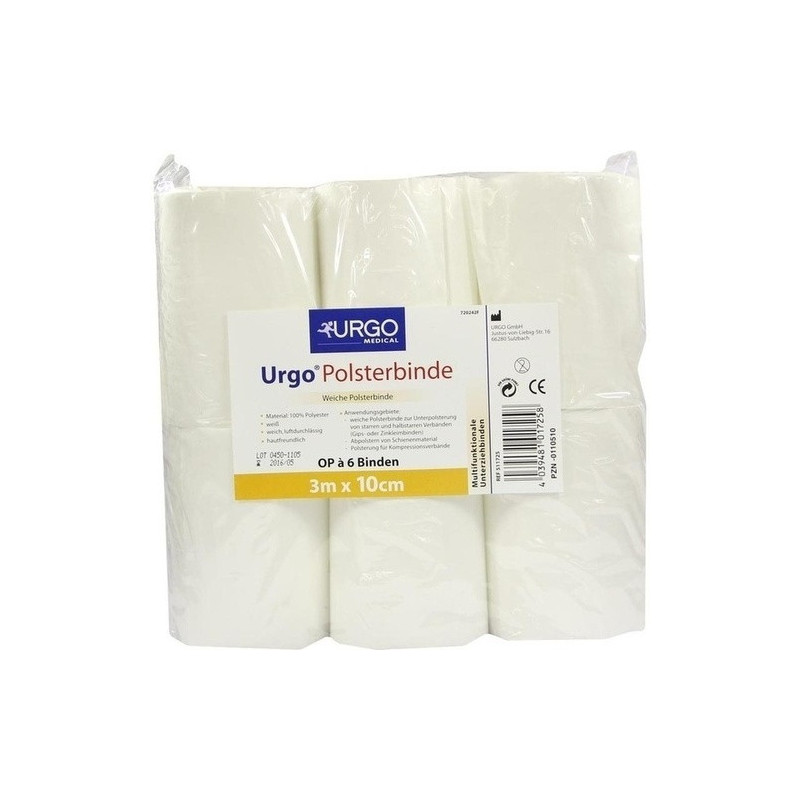 URGO Polsterbinde 3mx10cm, 6 ST – PZN 110510
