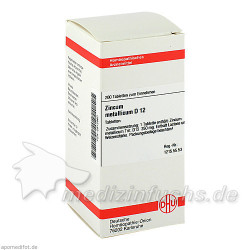 ZINCUM METALLICUM D 12 Tabletten, 200 ST – PZN 2812860