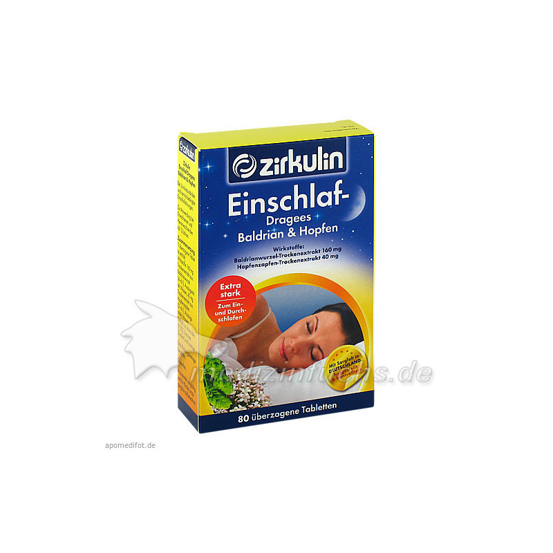ZIRKULIN Einschlaf Dragees Baldrian+Hopfen, 80 ST – PZN 515661