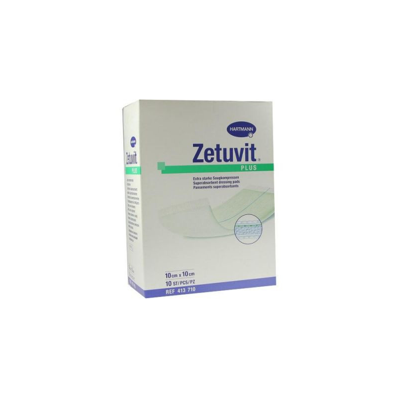 Zetuvit Plus extrastarke Saugkomp.ster.10x10 cm (10 stk) – PZN 2536259