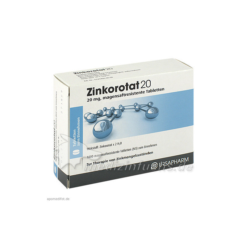 ZINKOROTAT 20 magensaftresistente Tabletten, 100 ST – PZN 2472418