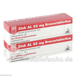 ZINK AL 25 mg Brausetabletten, 40 ST – PZN 1489003