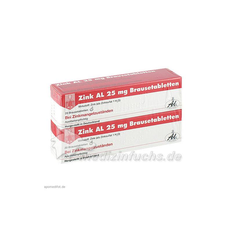 ZINK AL 25 mg Brausetabletten, 40 ST – PZN 1489003