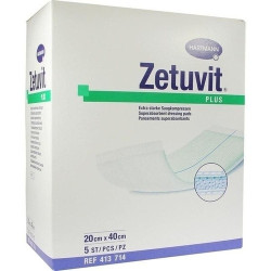 ZETUVIT Plus extrastarke Saugkompr.steril 20x40 cm, 5 ST – PZN 2537170