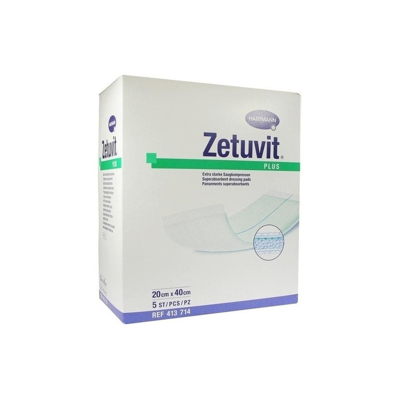 ZETUVIT Plus extrastarke Saugkompr.steril 20x40 cm, 5 ST – PZN 2537170