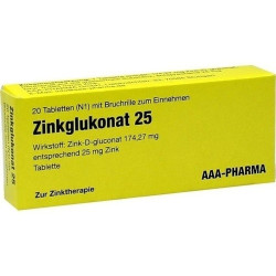 ZINKGLUKONAT 25 Tabletten, 20 ST – PZN 9643099