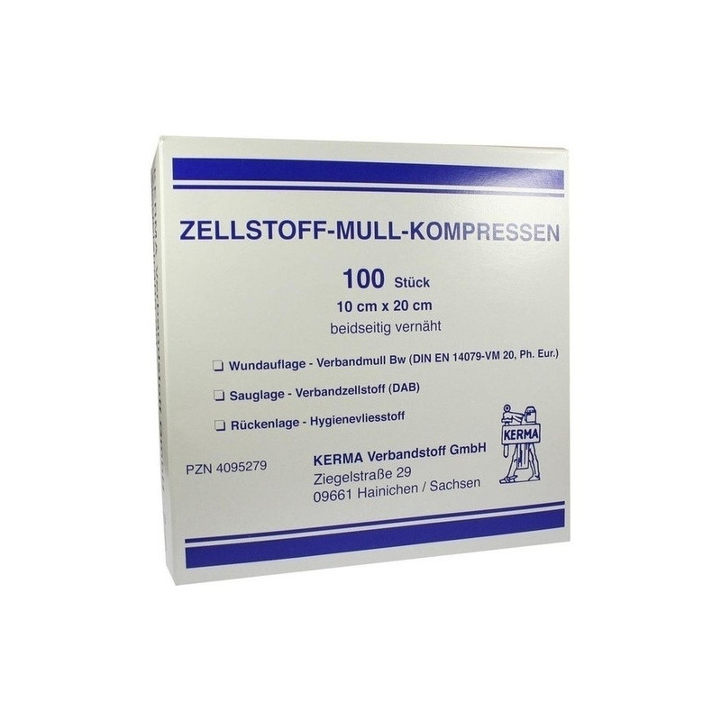 ZELLSTOFF MULLKOMPRESSEN 10x20 cm unsteril, 100 ST – PZN 4095279