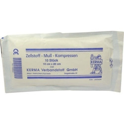 ZELLSTOFF MULLKOMPRESSEN 10x20 cm unsteril, 10 ST – PZN 4909664