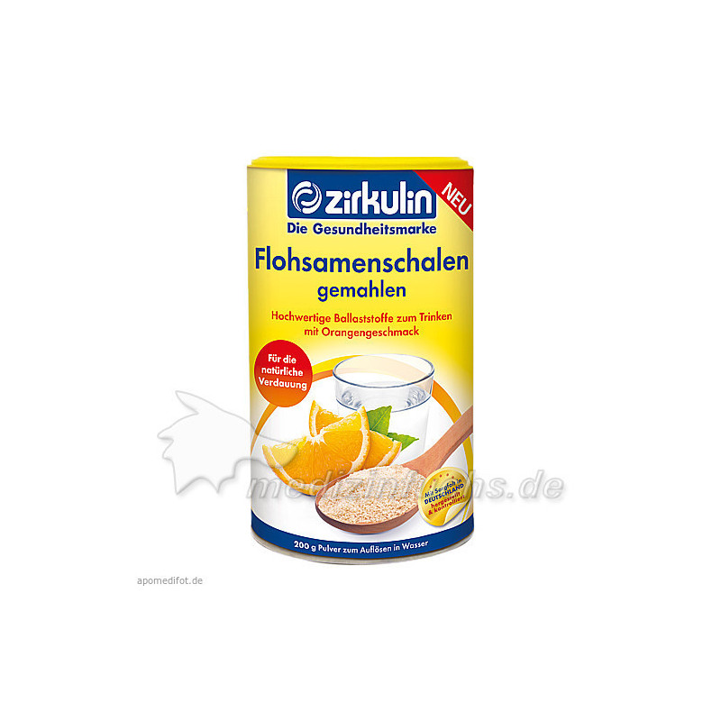 ZIRKULIN Flohsamenschalen gemahlen Pulver, 200 G – PZN 11230789