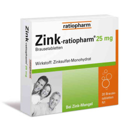 Zink-ratiopharm 25mg (20 stk) – PZN 813252
