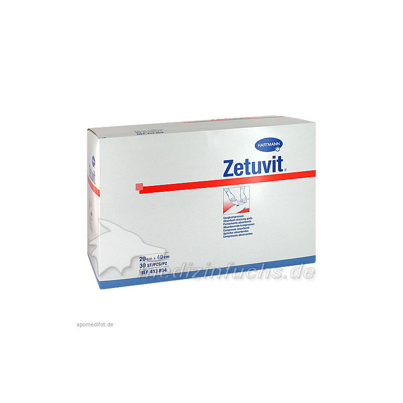 ZETUVIT Saugkompressen unsteril 20x40 cm, 30 ST – PZN 3242695