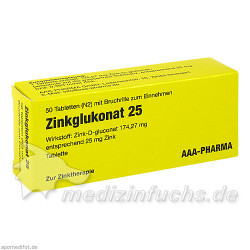 ZINKGLUKONAT 25 Tabletten, 50 ST – PZN 9643107